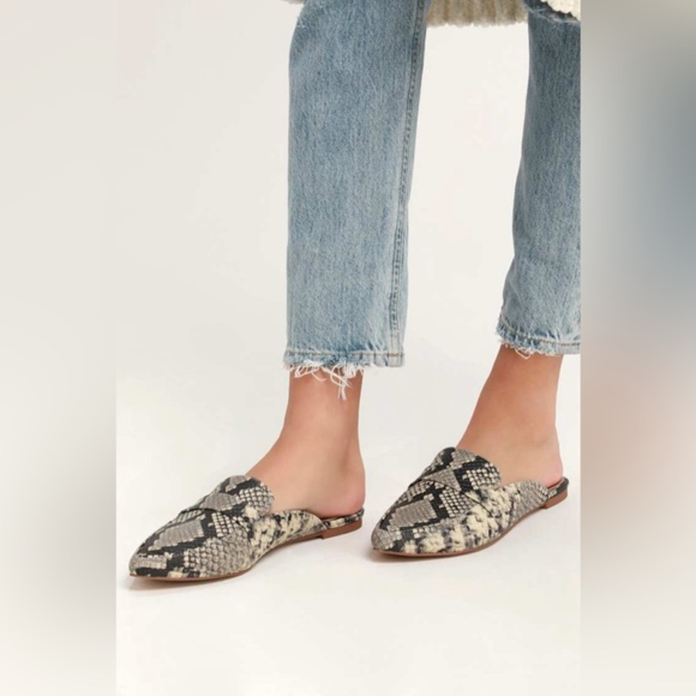 steve madden | snake print mule / loafer slides | size 8